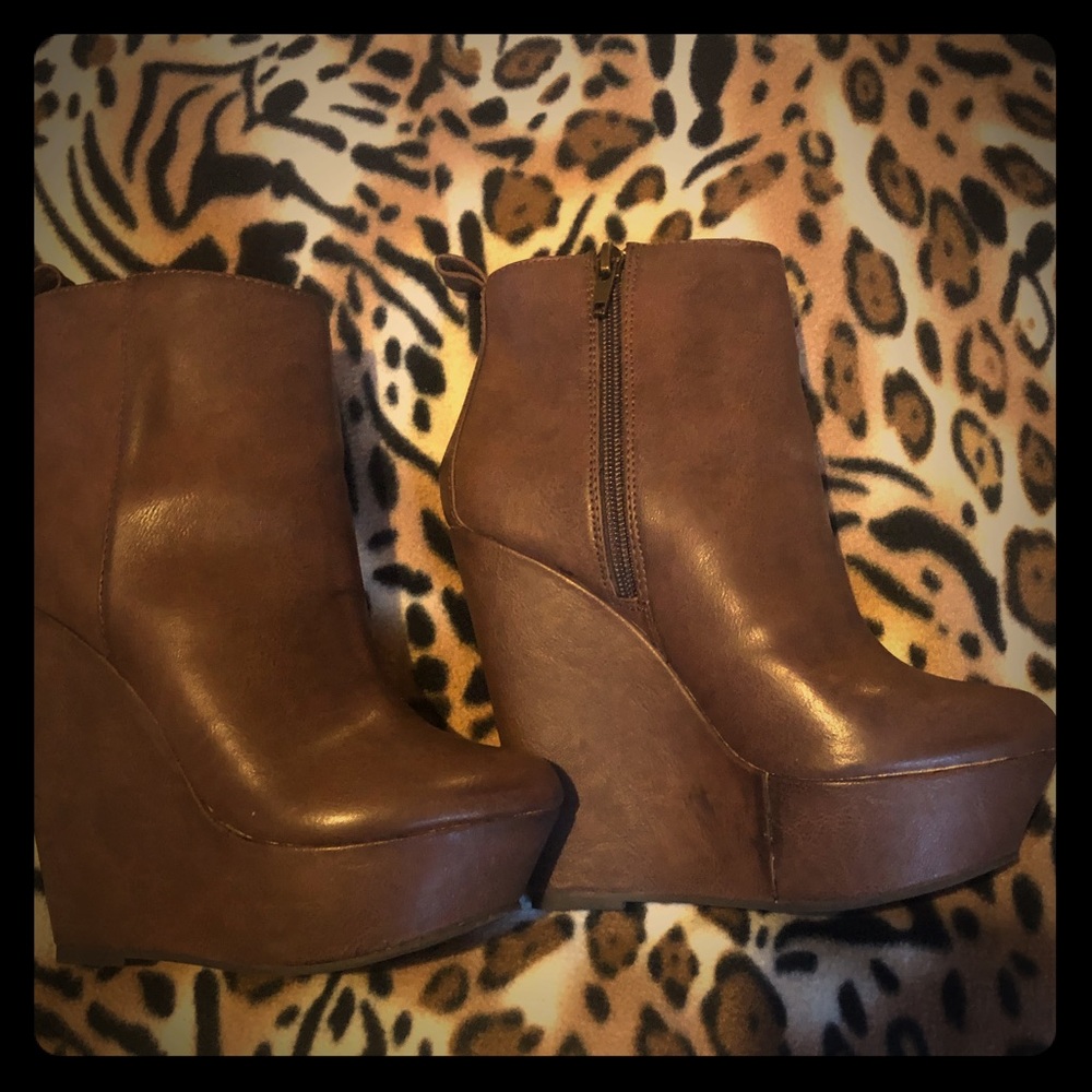chocolate wedge bootie